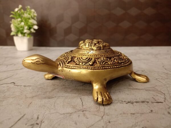 Buy Brass Tortoise With Ganesha Idol- 3″ Antique Showroom Trichy - Image 3