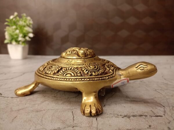 Buy Brass Tortoise With Ganesha Idol- 3″ Antique Showroom Trichy - Image 4