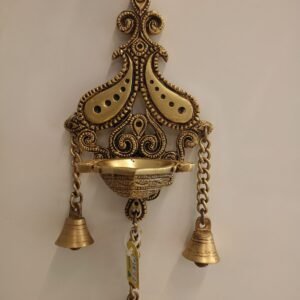 Buy Brass Wall Mount Diya with Bell- 12″ Antique Showroom Trichy