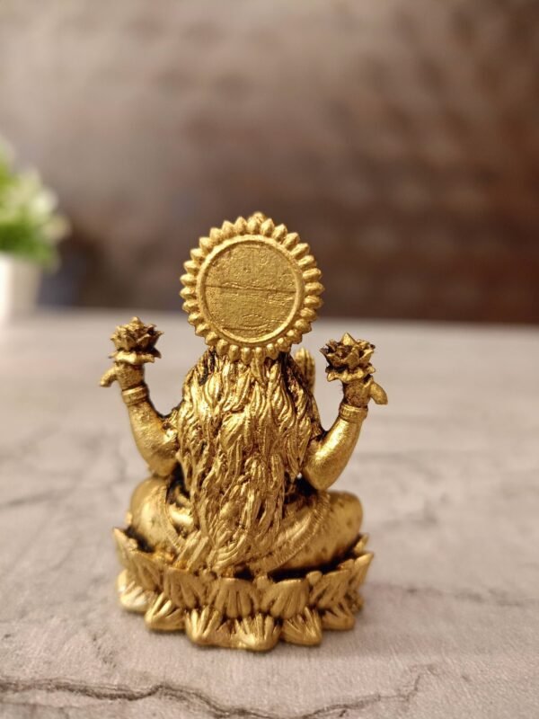 buy Brass Miniature Fine Art Lotus Lakshmi Statue 2″ Antique Showroom Trichy - Image 4