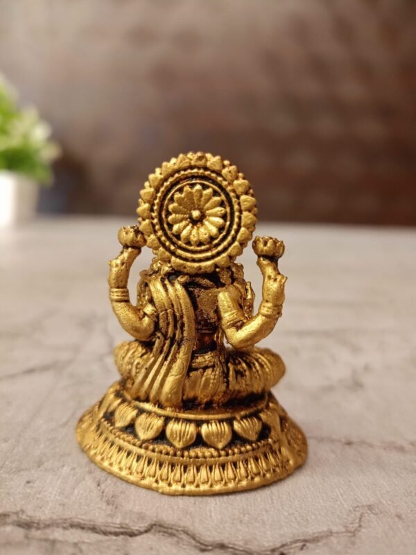 buy Brass Miniature Fine Art Lotus Lakshmi Statue 2″ Antique Showroom Trichy - Image 6