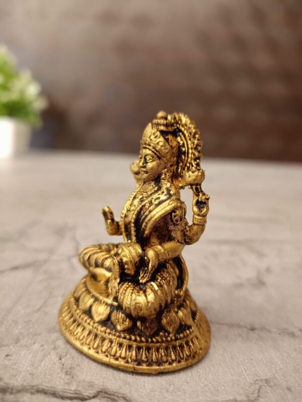 buy Brass Miniature Fine Art Lotus Lakshmi Statue 2″ Antique Showroom Trichy - Image 7