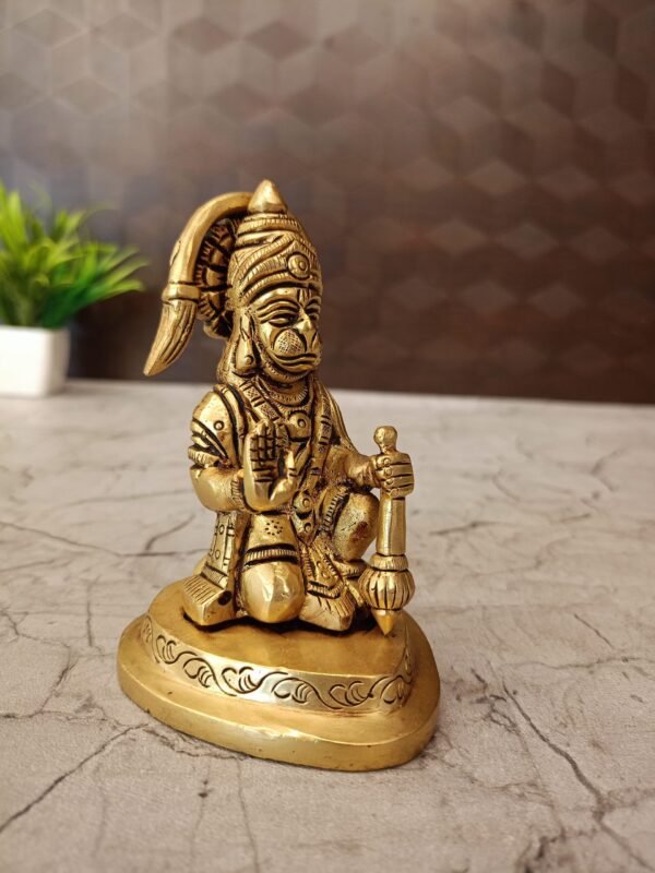 Buy Brass Hanuman Statue Antique showroom Trichy 4″ - Image 4