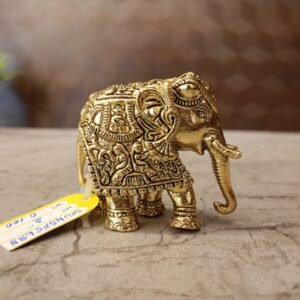 Brass Fine Art Elephant For Home Decor 2″ Antique Showroom Trichy