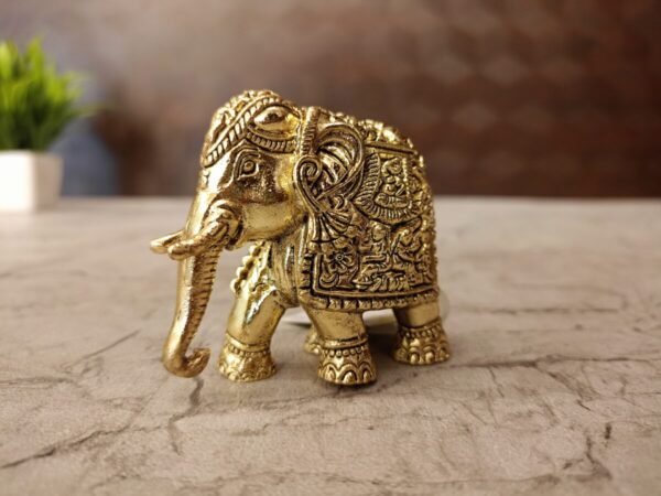 Brass Fine Art Elephant For Home Decor 2″ Antique Showroom Trichy - Image 2