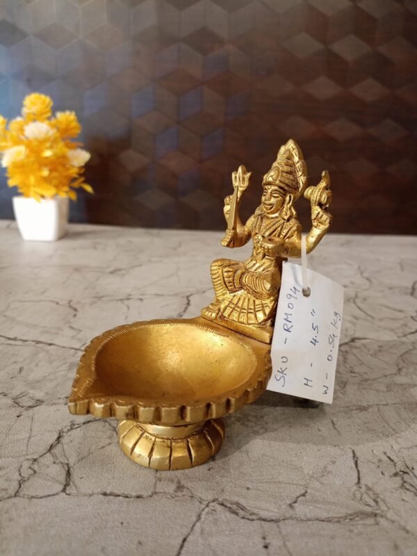 Buy Brass Amman Diya Lamp 4.5 ” Antique Showroom Trichy - Image 4