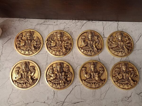 Buy Brass Ashtalakshmi Circle Set | Pure Brass Goddess Ashtalakshmi Set 4” Antique Showroom Trichy - Image 3