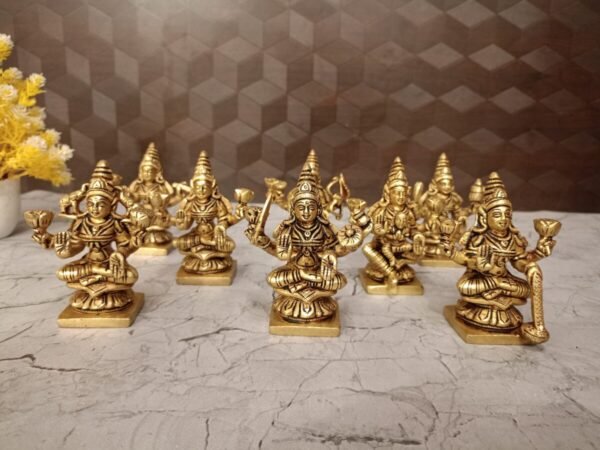Buy Brass Ashtalakshmi Set Statue 3.5″ For Pooja Antique Showroom Trichy - Image 2