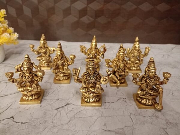 Buy Brass Ashtalakshmi Set Statue 3.5″ For Pooja Antique Showroom Trichy - Image 3