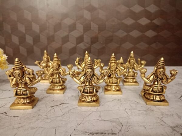 Buy Brass Ashtalakshmi Set Statue 3.5″ For Pooja Antique Showroom Trichy - Image 4