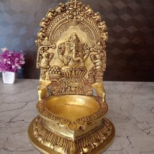 Buy Brass Big Ganesha Diya For Pooja 10″ Antique Showroom Trichy