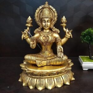 Buy Brass Big Superfine Lakshmi Statue-10.5″ Antique Showroom Trichy