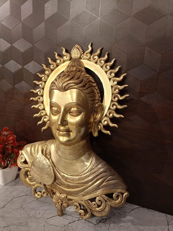 Buy Brass Buddha Face Wall Hanging- 16″ Antique Showroom Trichy - Image 3