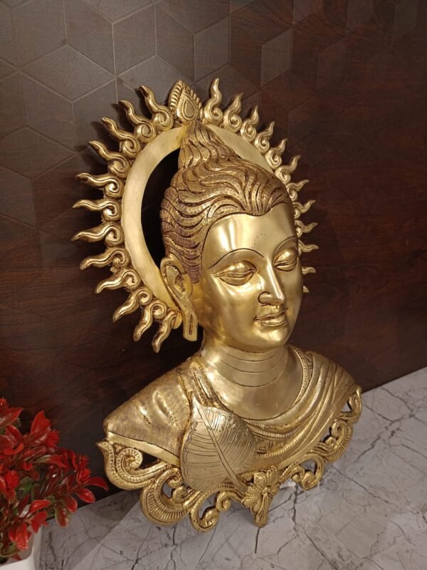 Buy Brass Buddha Face Wall Hanging- 16″ Antique Showroom Trichy - Image 4