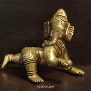 Buy Brass Crawling Baby Ganesha Idol- 4.5″ Antique Showroom Trichy