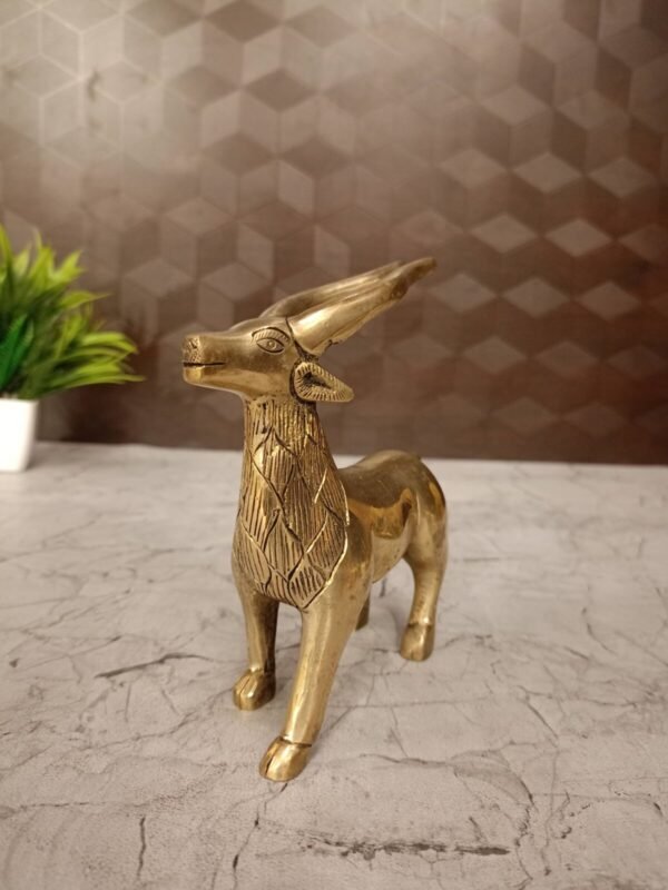 Buy Brass Deer 5″ For Gift , Handcrafted Idol Antique Showroom Trichy - Image 2