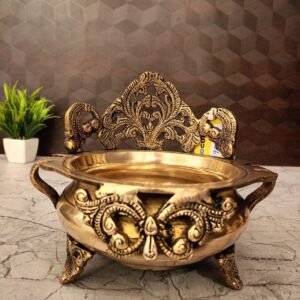 Buy Brass Designer Uruli For Home Decor 6.5″ Antique Showroom Trichy