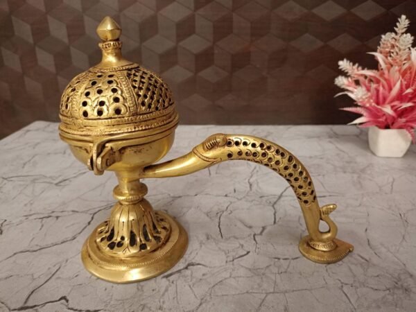 Buy Brass Dhoop Holder 7″ For Pooja Antique Showroom Trichy - Image 2