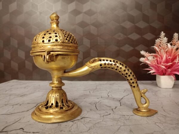 Buy Brass Dhoop Holder 7″ For Pooja Antique Showroom Trichy - Image 6