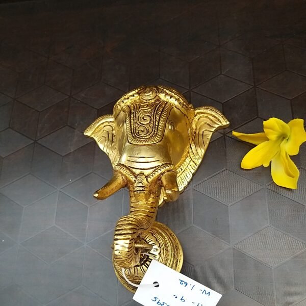 Buy Brass Elephant Face Hanging with Bell 10″ Antique Showroom Trichy - Image 2