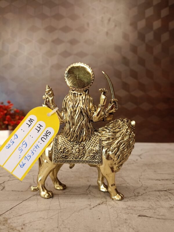 Buy Brass Fine Art Durgai Amman Statue Best For Pooja 5.5″ Antique Showroom Trichy - Image 4