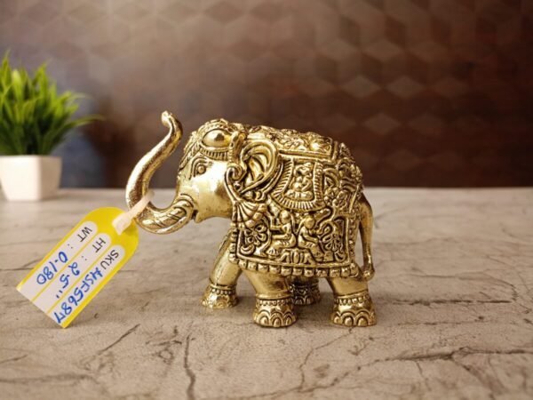 Buy Brass Fine Art Elephant Statue 2.5″ Antique Showroom Trichy - Image 2
