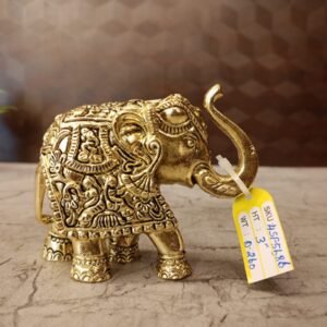 Buy Brass Fine Art Elephant Statue 3″ Antique Showroom Trichy