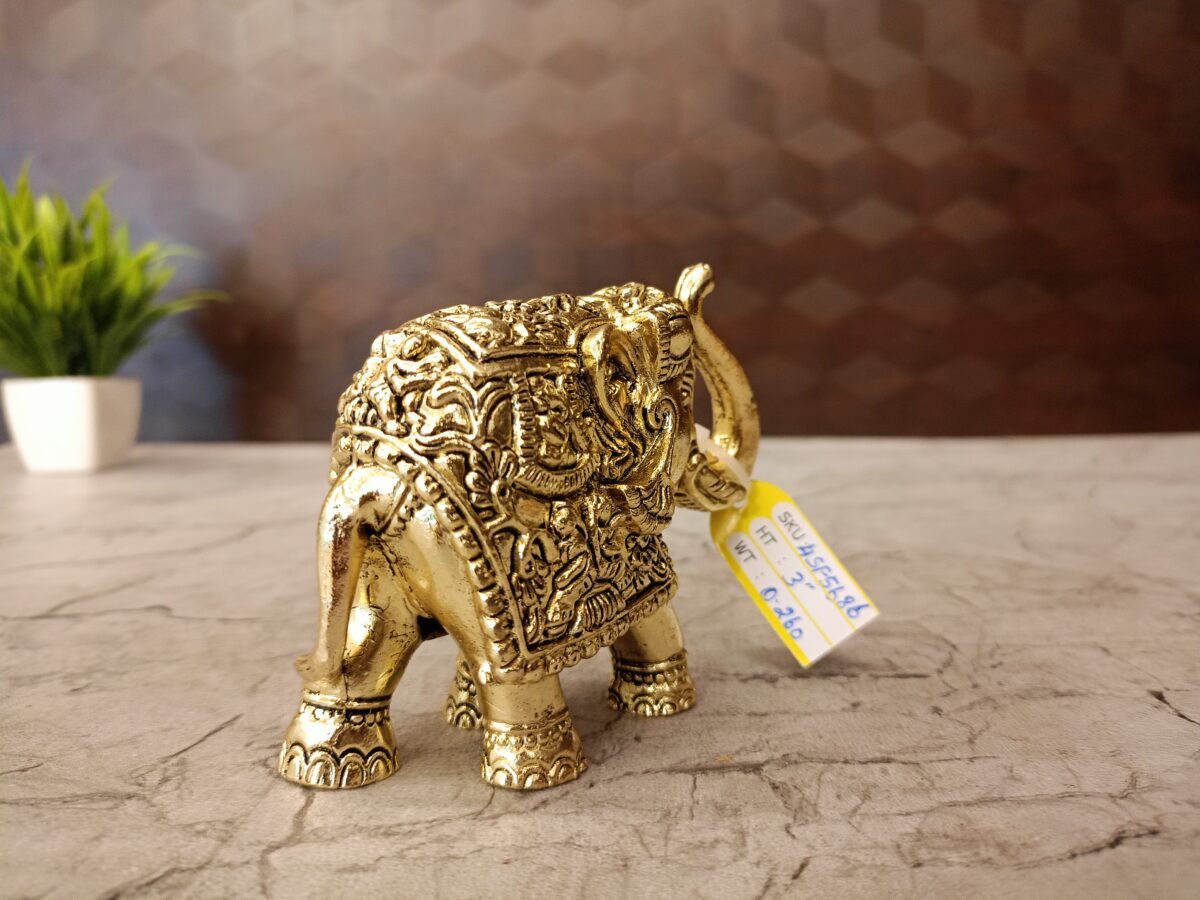 Buy Brass Fine Art Elephant Statue 3″ Antique Showroom Trichy - Image 3