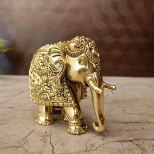 Buy Brass Fine Art Elephant Statue For Home Decor And Gifts 3.5″ Antique Showroom Trichy