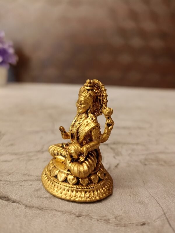Buy Brass Fine Art Miniature Lakshmi Idol 1″ Antique Showroom Trichy - Image 3