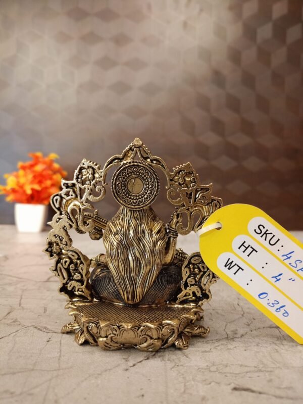 Buy Brass Fine Art Saraswathi With Thiruvachi Statue For Pooja 4″ Antique Showroom Trichy - Image 4