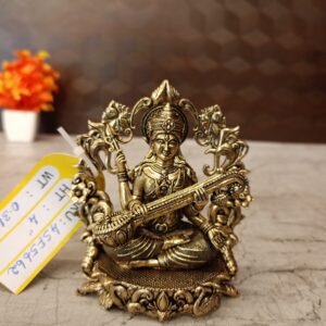 Buy Brass Fine Art Saraswathi With Thiruvachi Statue For Pooja 4″ Antique Showroom Trichy