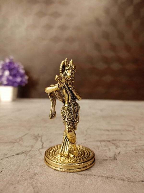 Buy Brass Fine art Krishna 3″ Antique Showroom Trichy - Image 2