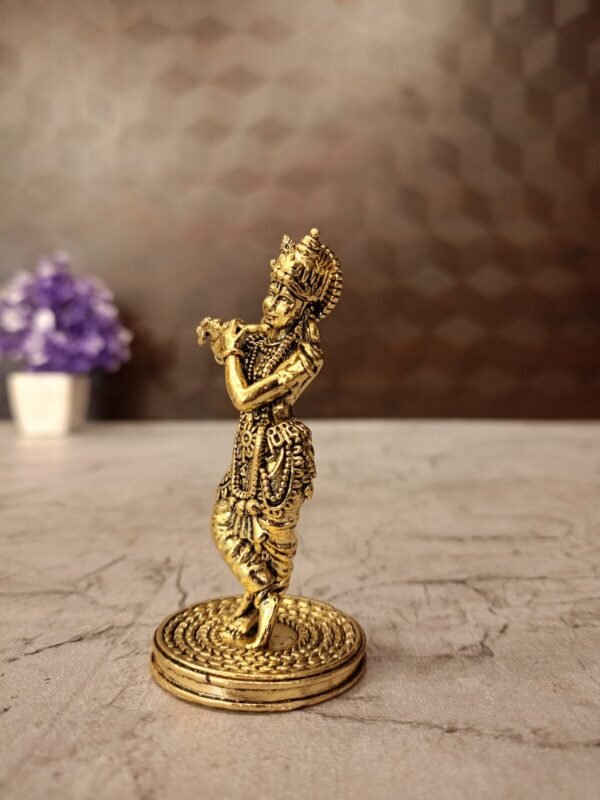 Buy Brass Fine art Krishna 3″ Antique Showroom Trichy - Image 4