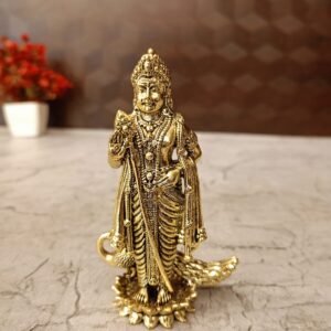 Buy Brass Fine art Murugan on Lotus 4″ Antique Showroom Trichy