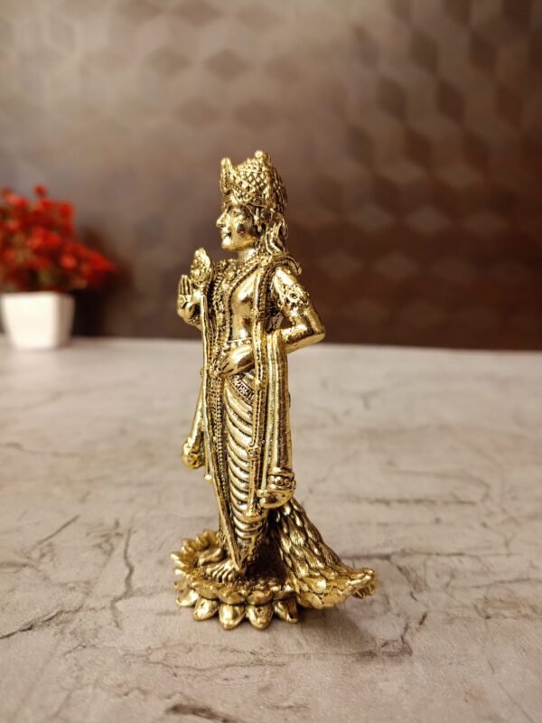 Buy Brass Fine art Murugan on Lotus 4″ Antique Showroom Trichy - Image 3
