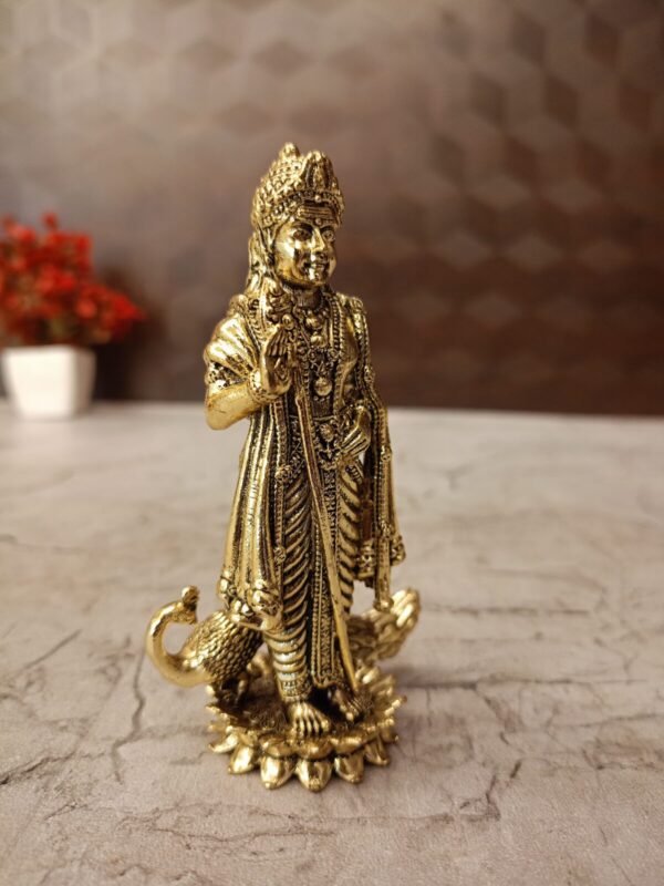 Buy Brass Fine art Murugan on Lotus 4″ Antique Showroom Trichy - Image 4