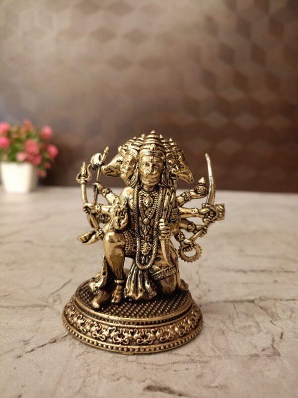 Buy Brass Fine art Panchamuga Hanuman 3″ Antique Showroom Trichy - Image 2