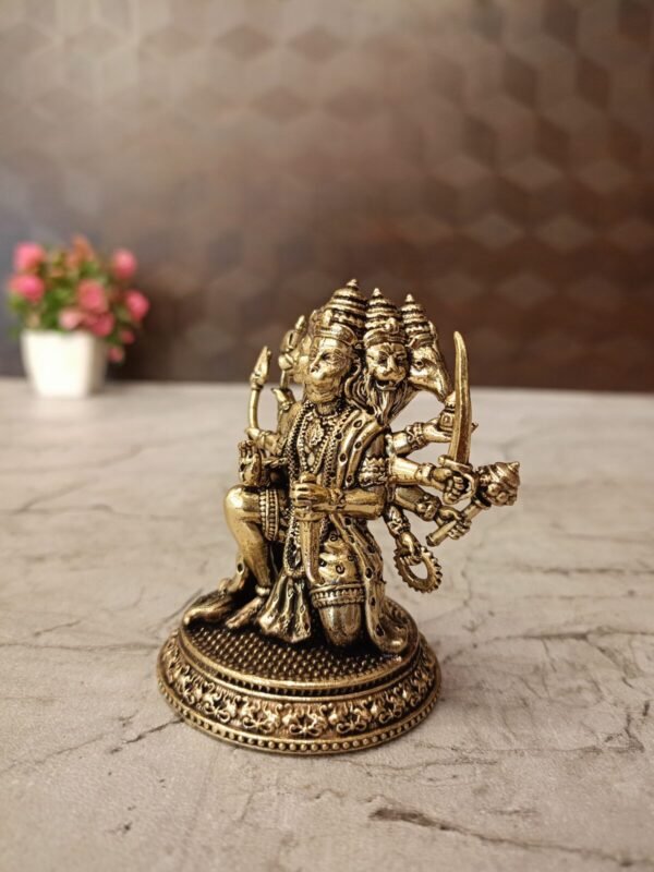 Buy Brass Fine art Panchamuga Hanuman 3″ Antique Showroom Trichy - Image 3