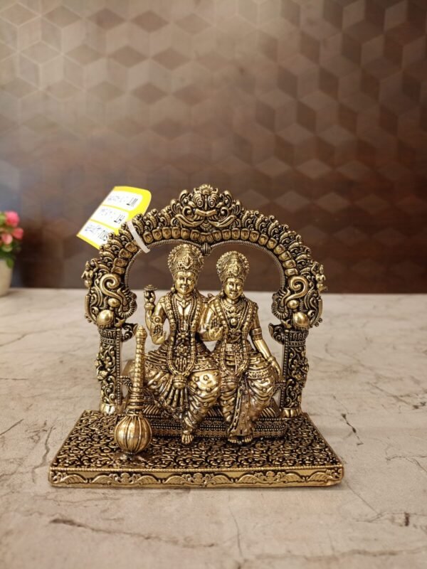 Buy Brass Fine art Vishnu Lakshmi Thiruvachi idol 4.5″ Antique Showroom Trichy - Image 3