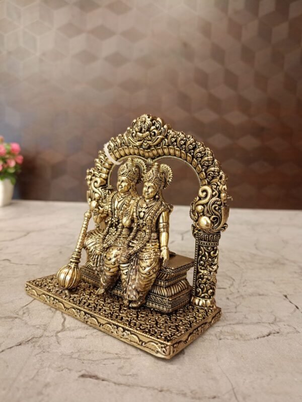 Buy Brass Fine art Vishnu Lakshmi Thiruvachi idol 4.5″ Antique Showroom Trichy - Image 4