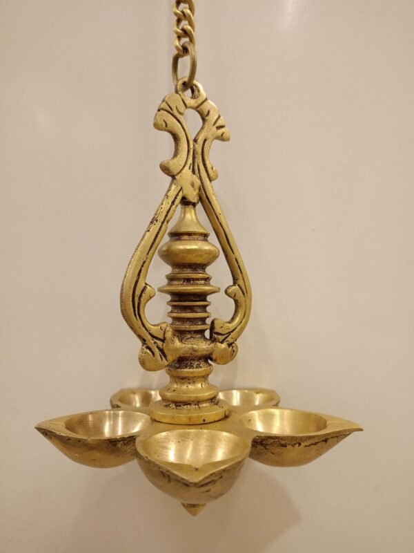 Buy Brass Five Face Hanging Diya 25″ Antique Showroom Trichy