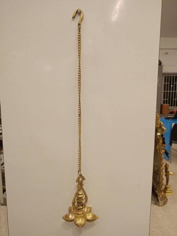 Buy Brass Five Face Hanging Diya 25″ Antique Showroom Trichy - Image 3