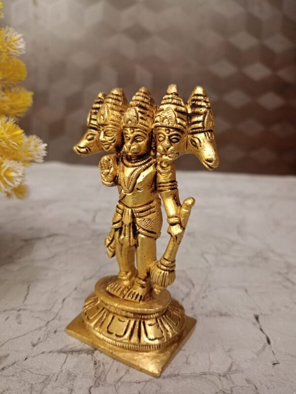Buy Brass Five Face Hanuman Idol 4.5″ Antique Showroom Trichy - Image 2