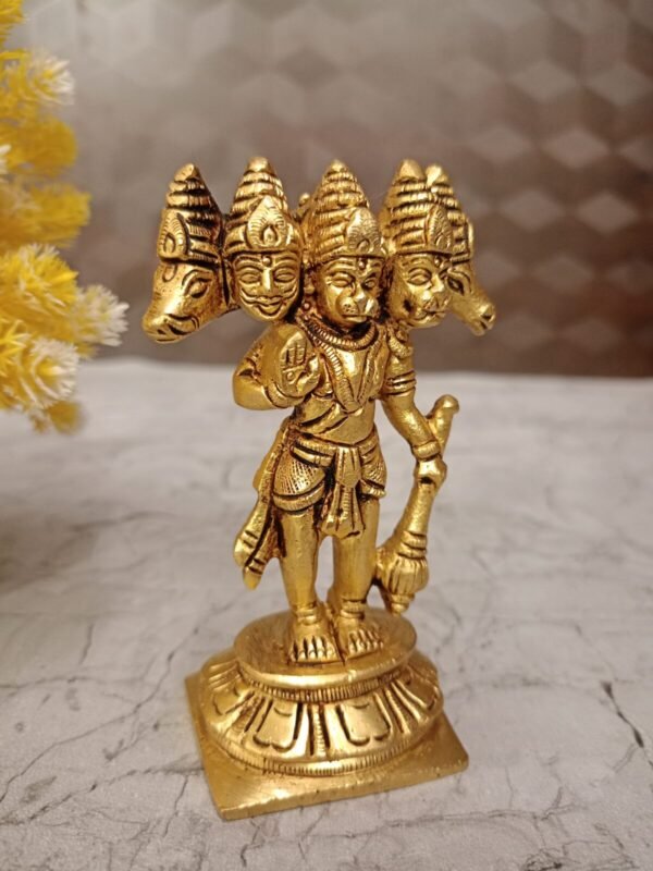 Buy Brass Five Face Hanuman Idol 4.5″ Antique Showroom Trichy - Image 3