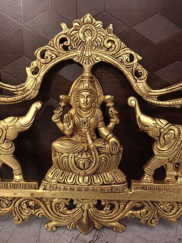 Buy Brass Gajalakshmi Wall Mount 11″ Antique Showroom Trichy - Image 3