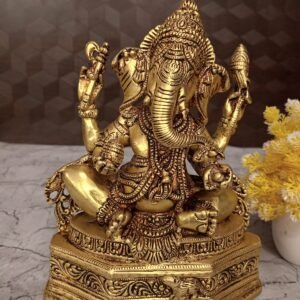 Buy Brass Ganesha With Jewel Design 9″ Antique Showroom Trichy