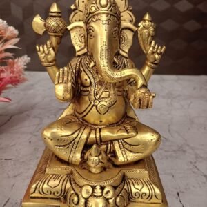 Buy Brass Ganesha With Kalasam Idol 8″ Antique Showroom Trichy