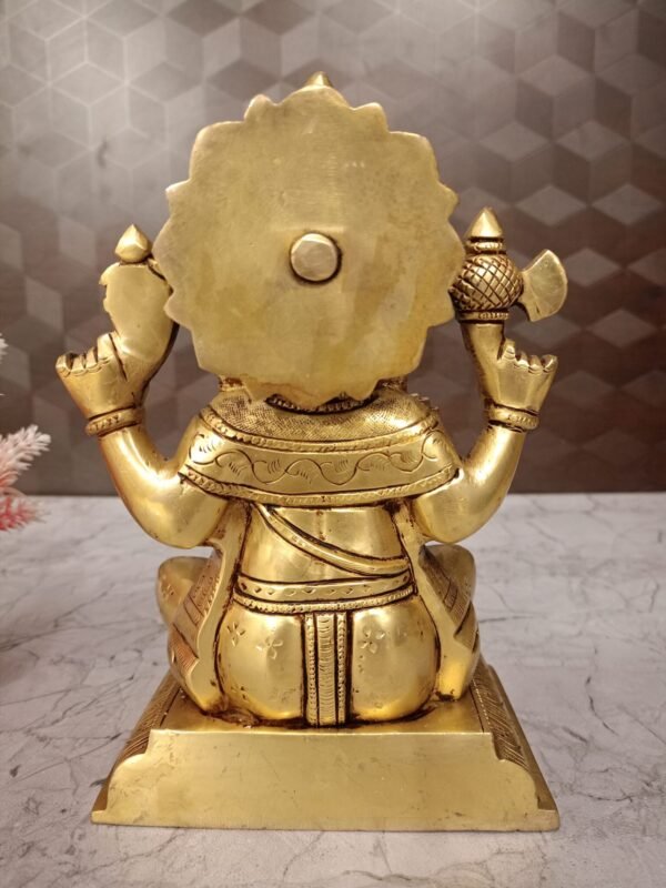Buy Brass Ganesha With Kalasam Idol 8″ Antique Showroom Trichy - Image 3