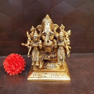 Buy Brass Ganesha With Siddhi and Buddhi Idol- 4.5″ Antique showroom Trichy